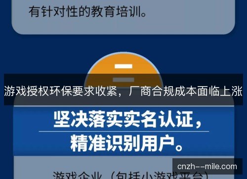 游戏授权环保要求收紧，厂商合规成本面临上涨